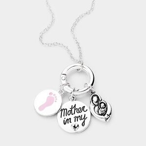 Mother In My Heart Baby Foot Pendant Necklace